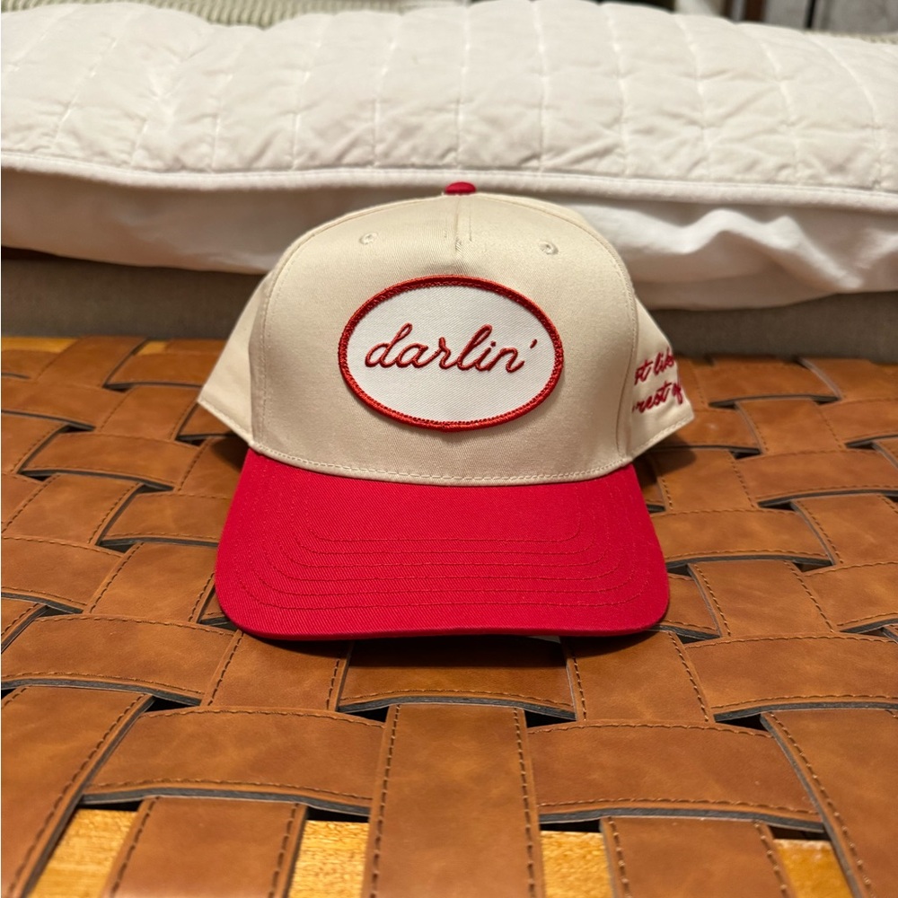 Darlin Swimwear Red and Cream Baseball Cap